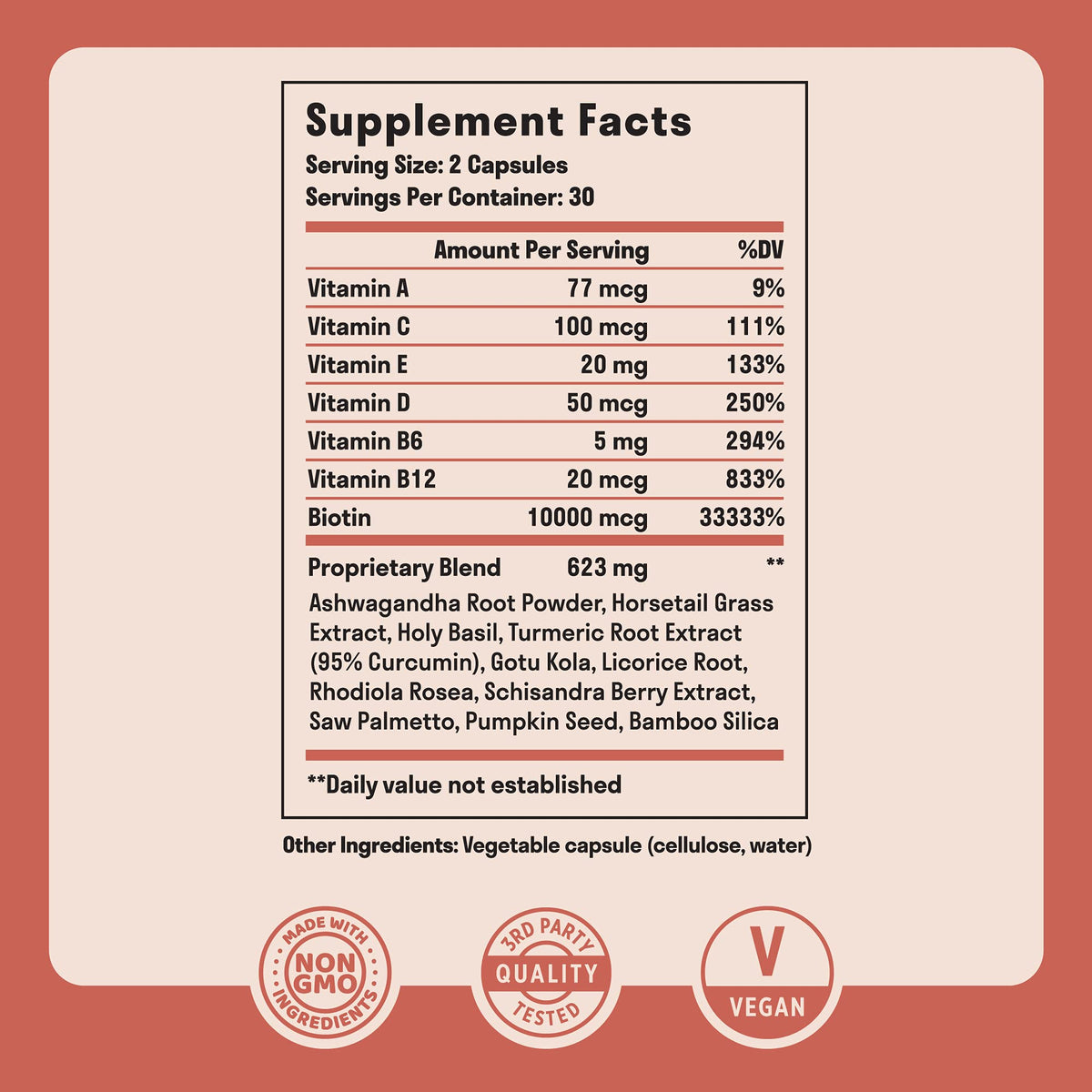 Nuven Naturals Biotin 10000 mcg Hair Vitamins - 60 Capsules - image 2