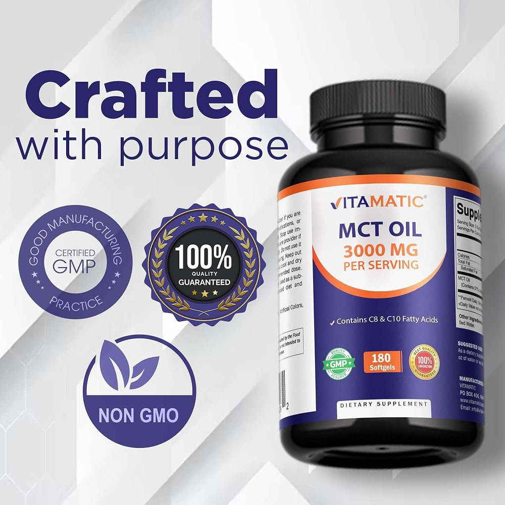 Vitamatic MCT Oil 3000 mg with C8 & C10 - 360 Softgels - image 7
