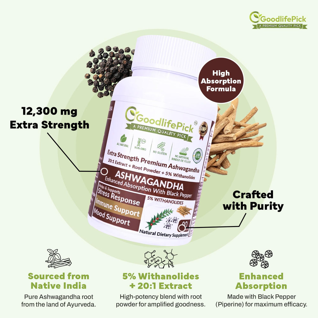 GoodlifePick Ashwagandha Capsules with Black Pepper
