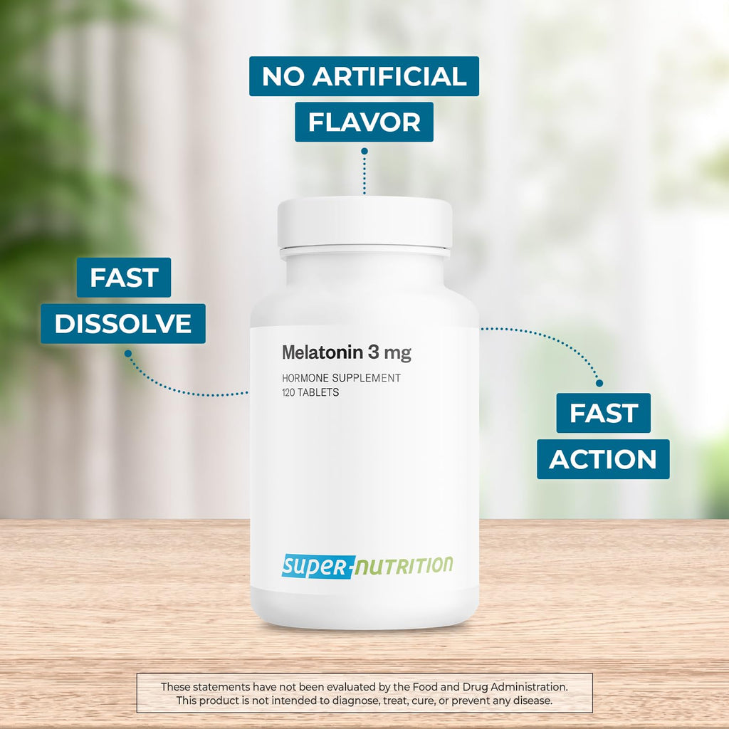 Supersmart Melatonin 3mg Fast Dissolve Tablets for Sleep - 120 Tablets - image 2