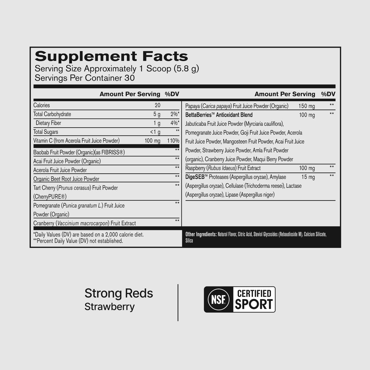 BARE PERFORMANCE NUTRITION Strong Reds Superfood Powder - 30 Servings - image 2