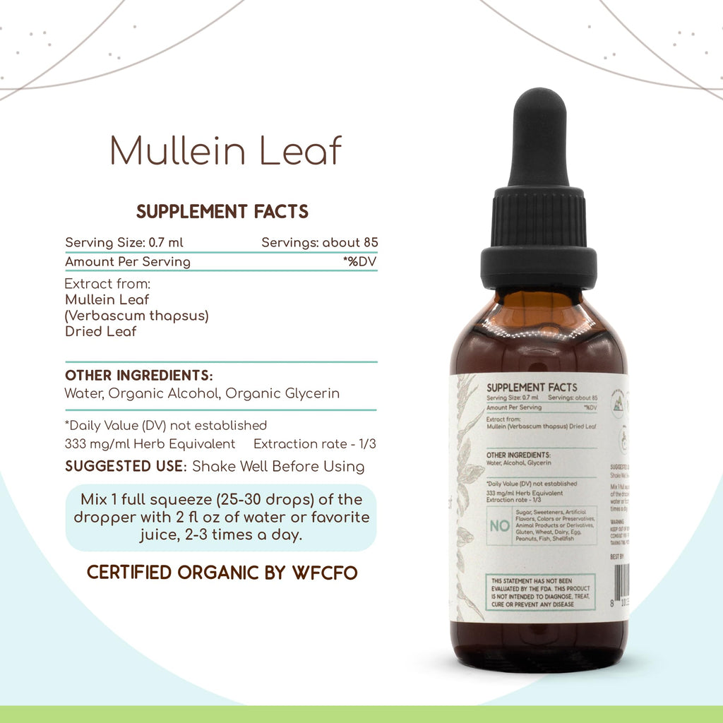 HerbEra Mullein Leaf Alcohol-Free Herbal Extract Tincture