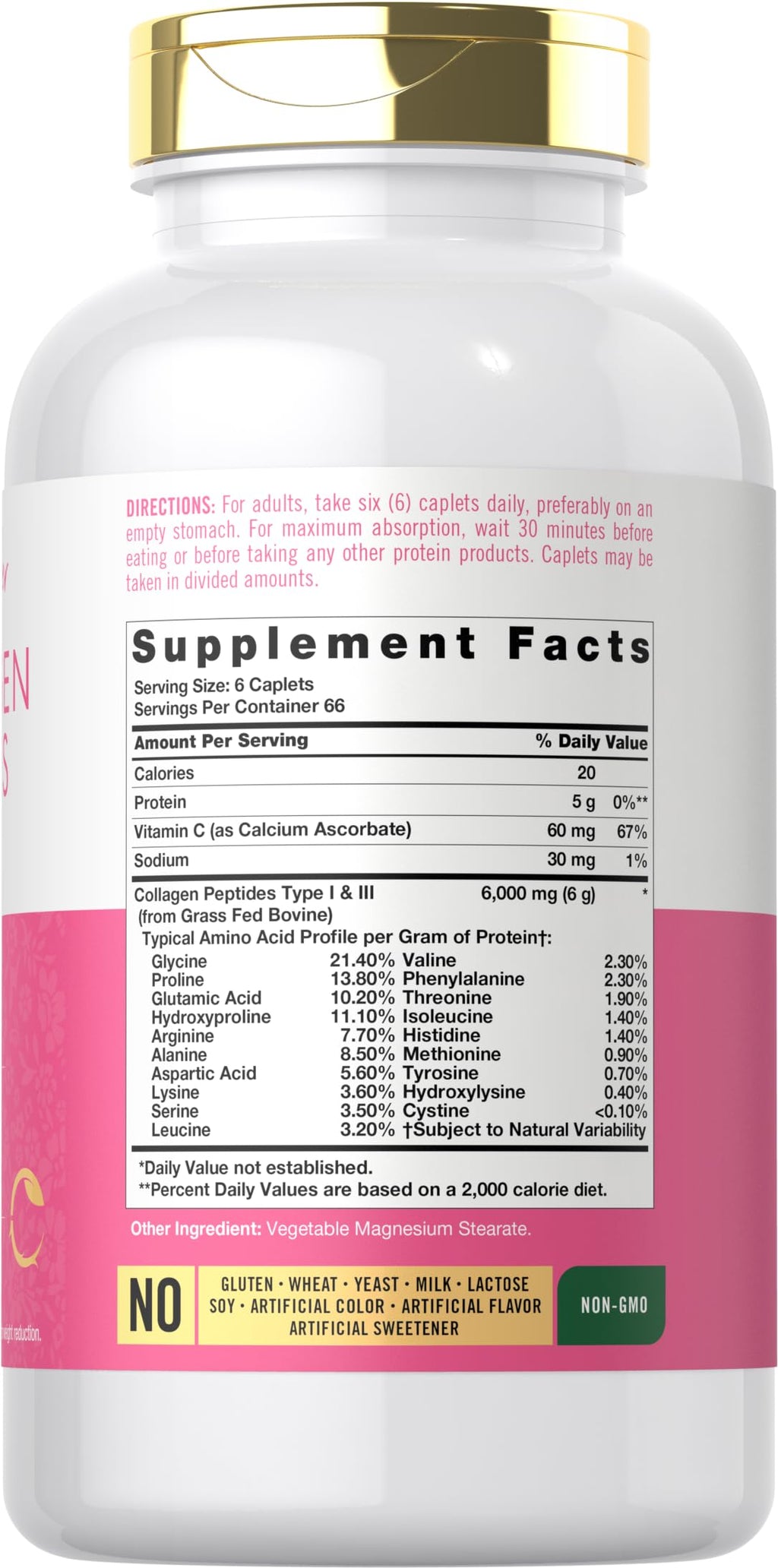 Carlyle Collagen Peptides 6000mg - 400 Caplets - image 2