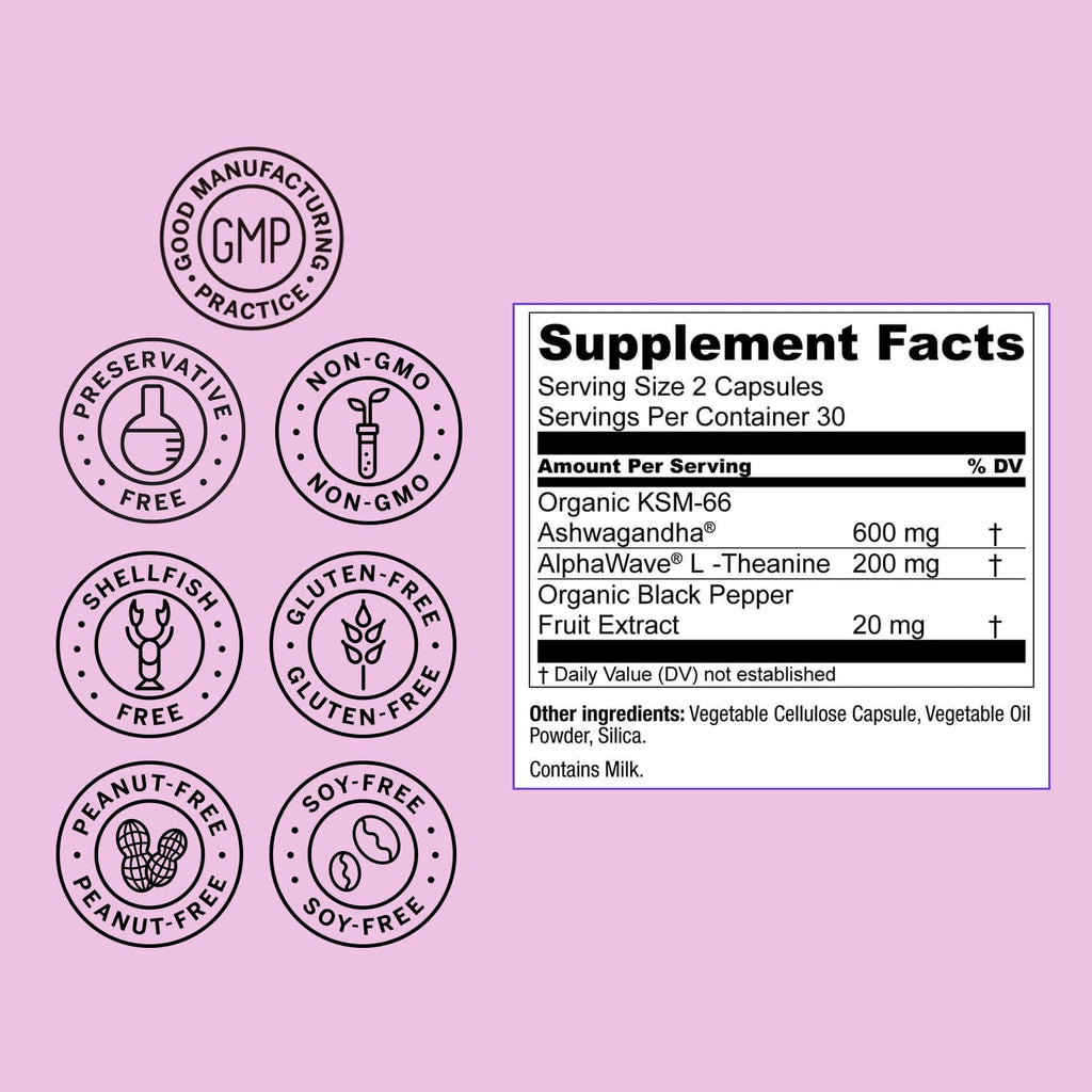 Live Conscious KSM-66 Ashwagandha with L-Theanine - 60 Capsules - image 9