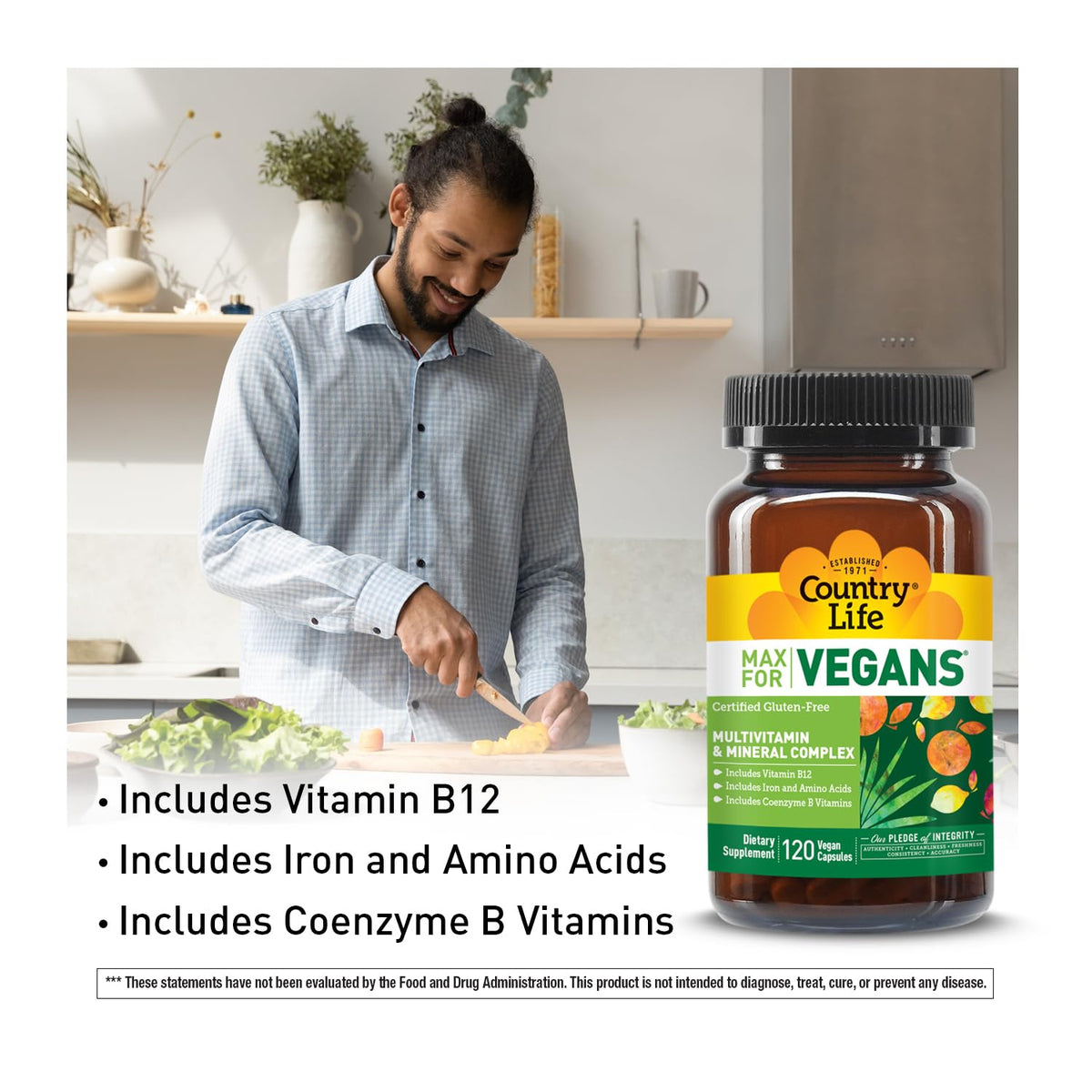 Country Life Max for Vegans Multivitamin - 120 Capsules - image 4
