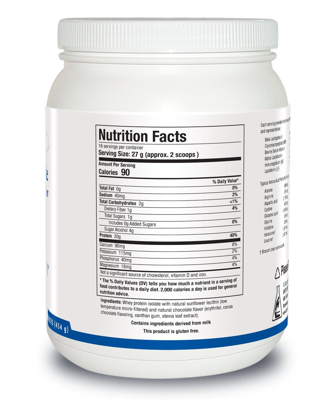 BIOTICS RESEARCH Whey Protein Isolate Powder 20g Chocolate - 16oz - image 2