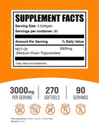 BulkSupplements MCT Oil Softgels 3000mg - 270 Count - image 2