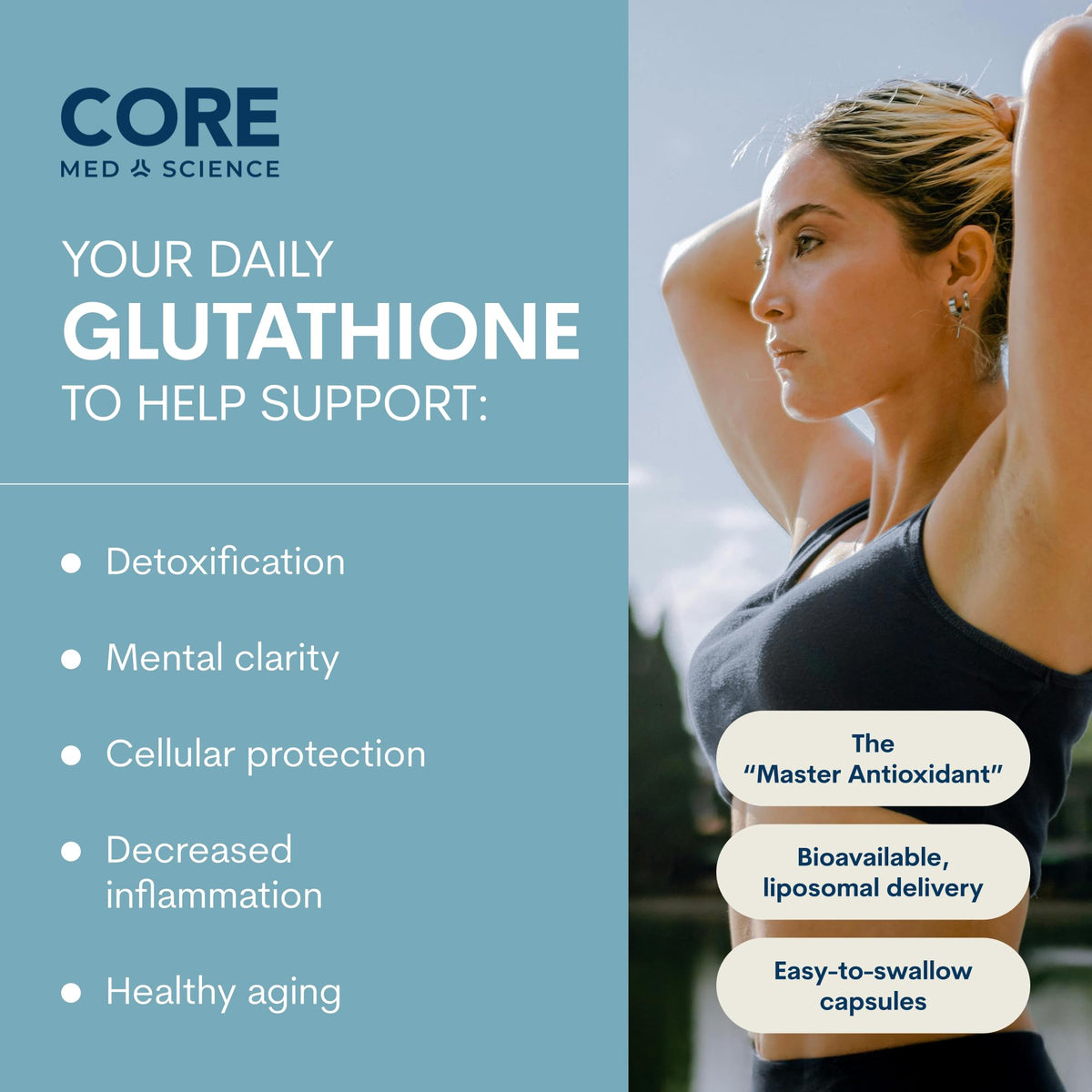 Core Med Science Liposomal Glutathione Setria 500mg - 60 Capsules - image 2