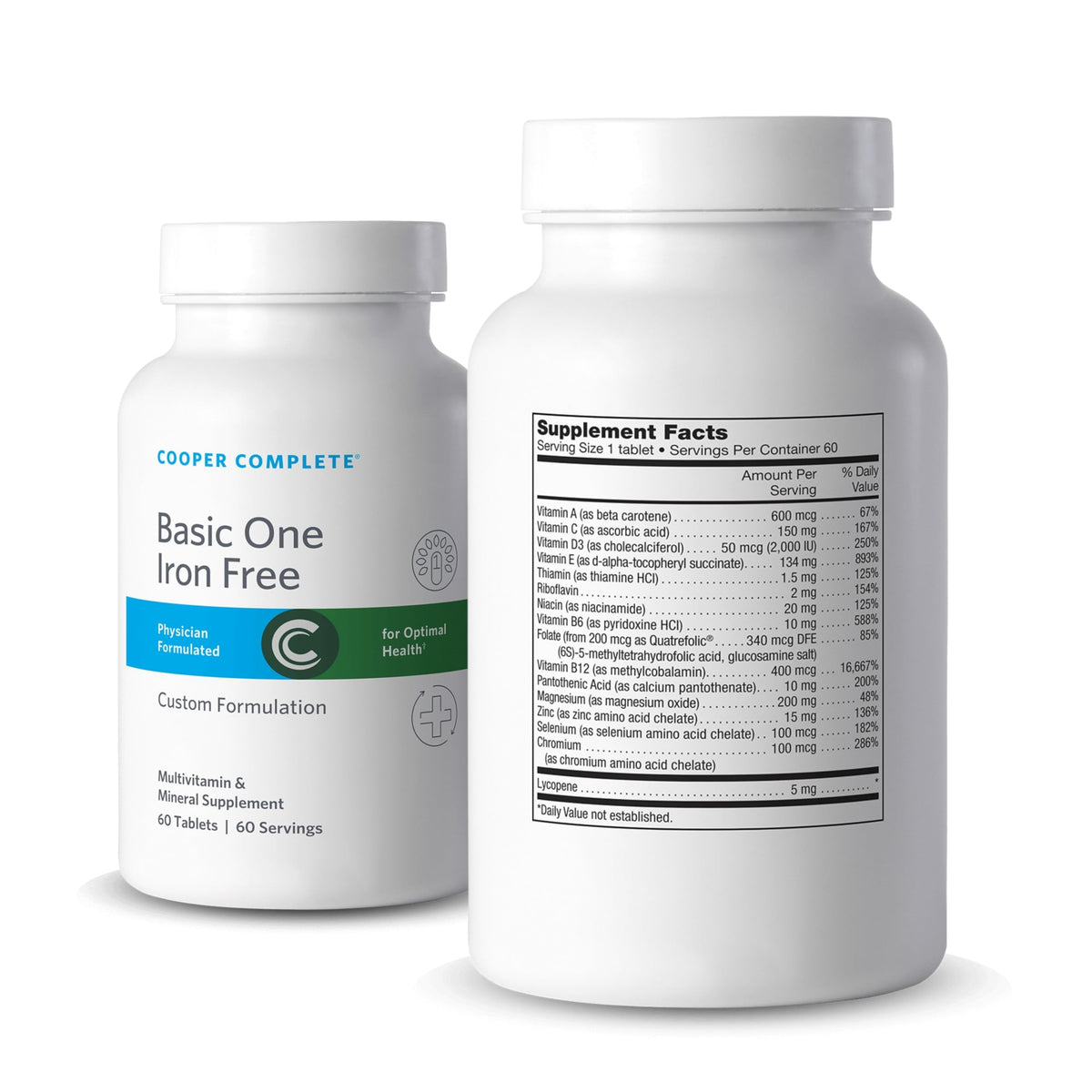 Cooper Complete Basic One Iron Free Multivitamin - 60 Tablets - image 2