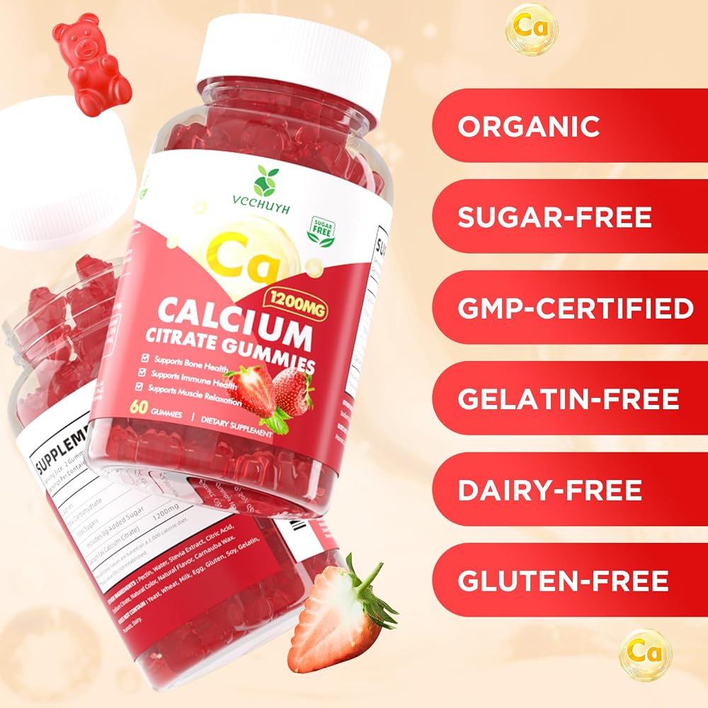VCCHUYH Calcium Citrate Gummies 1200mg