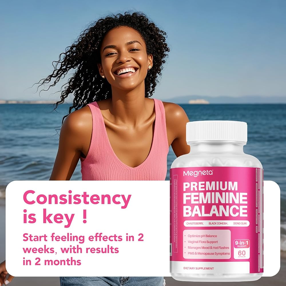MEGNETA Feminine Balance Supplements for Women Energy - 60 Capsules - image 5