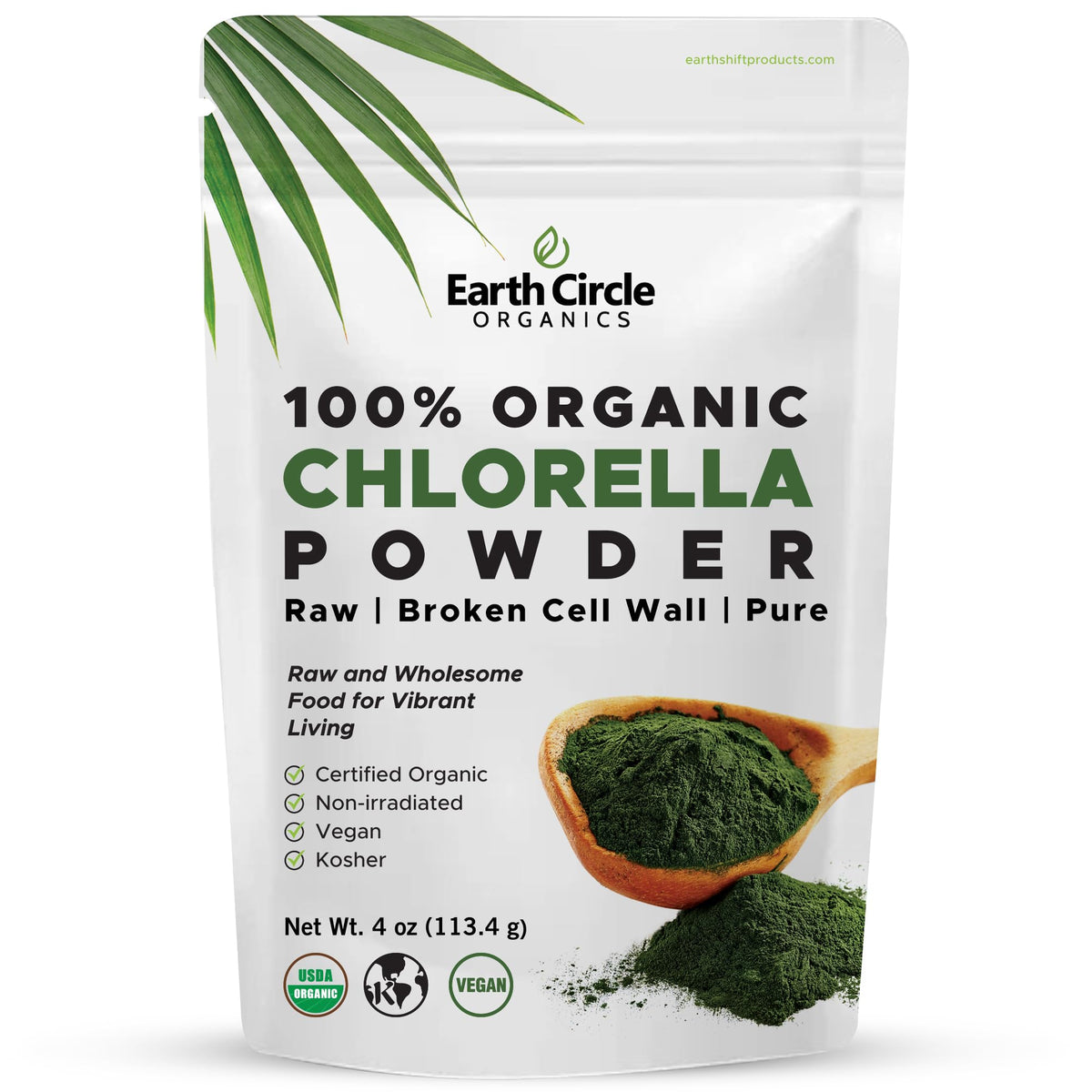 Earth Circle Organics Organic Chlorella Powder - 4 Ounce