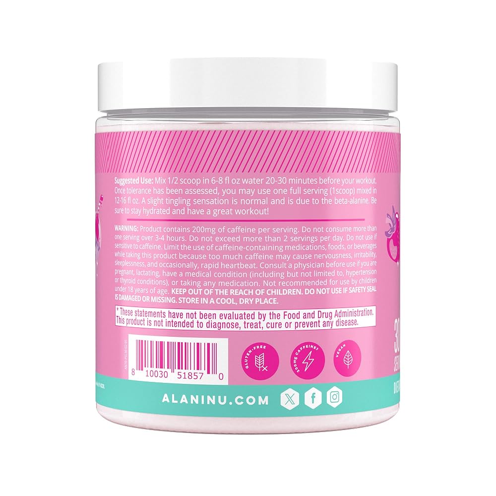 Alani Nu Pre-Workout Powder Pink Slush - 30 Servings - image 4
