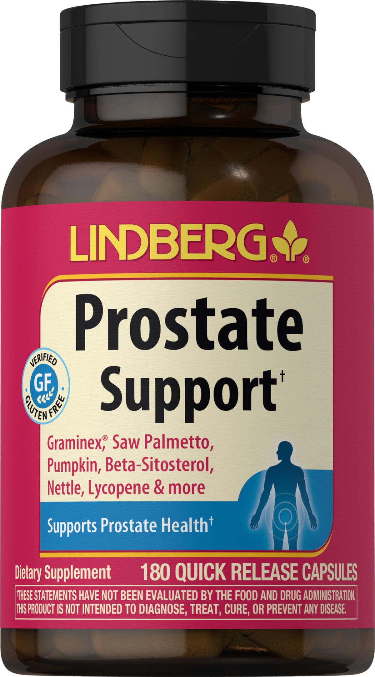Lindberg Prostate Supplement for Men - 180 Capsules
