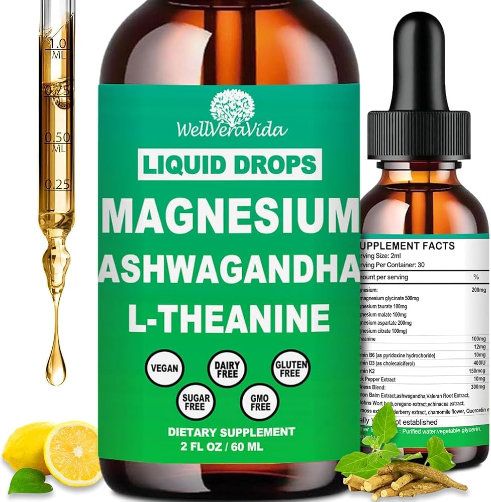 WellVeraVida Cortisol Magnesium 5 Complex Liquid Drops - 2 Fl Oz