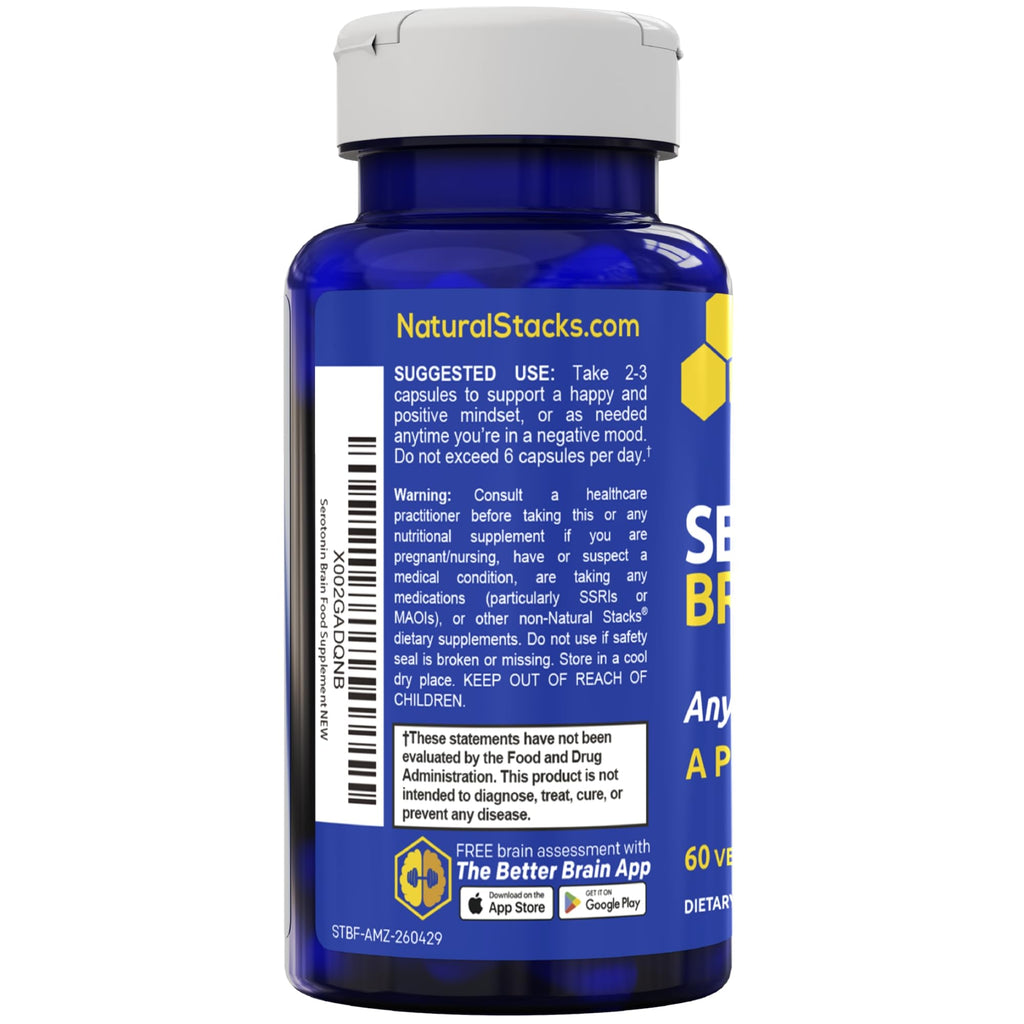 Natural Stacks Serotonin Brain Food Mood Support - 60 Capsules - image 7