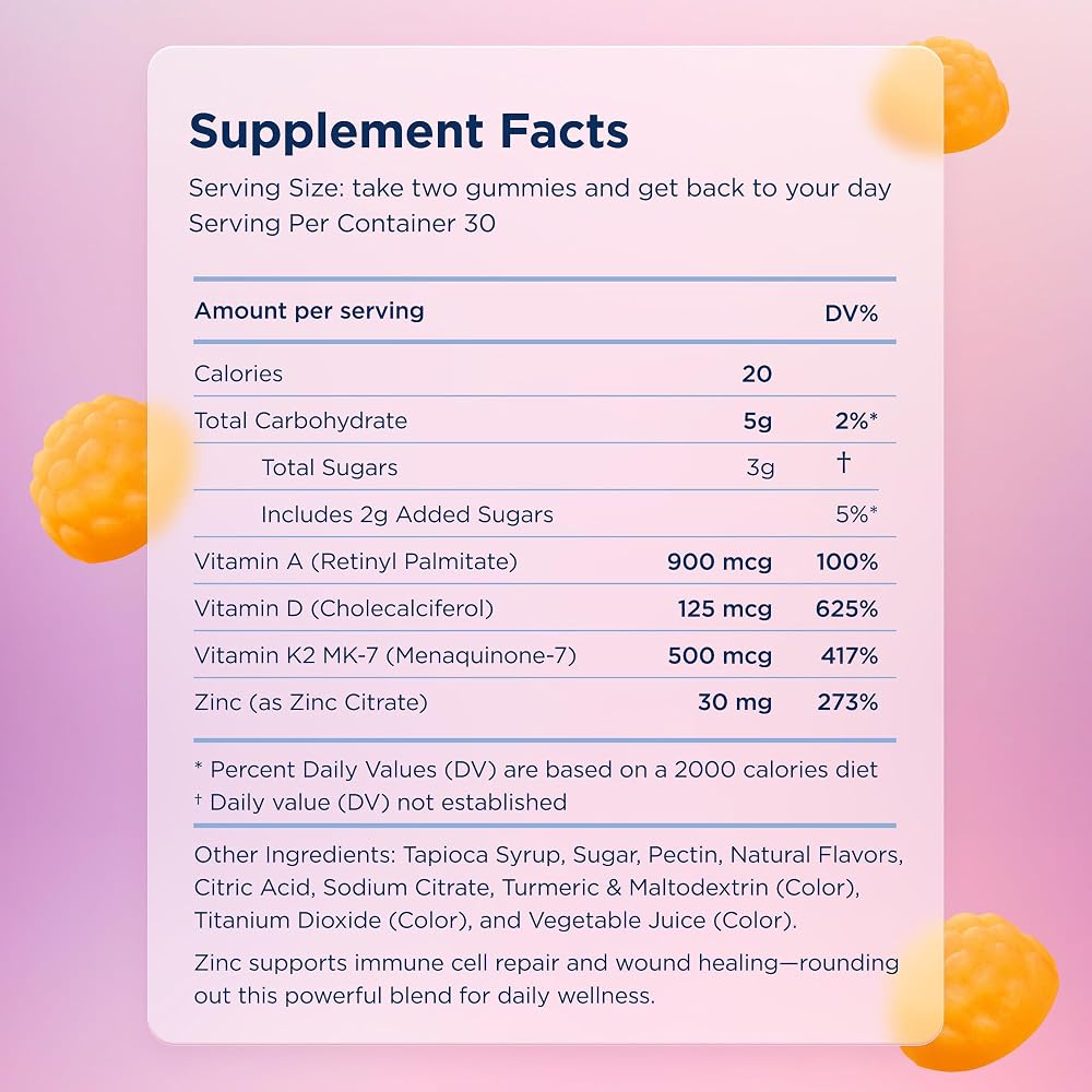 Canary Barrier Booster Vitamin A, D, K & Zinc - 60 Gummies - image 4