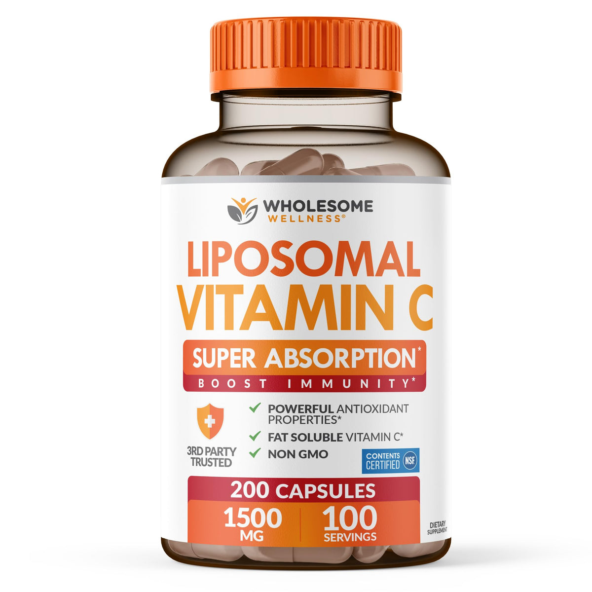 Wholesome Wellness Liposomal Vitamin C Capsules - 200 Count
