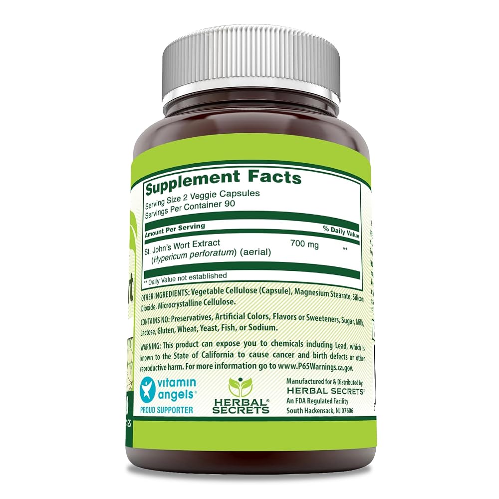 Herbal Secrets St. John's Wort 700 Mg - 180 Vegetarian Capsules - image 2