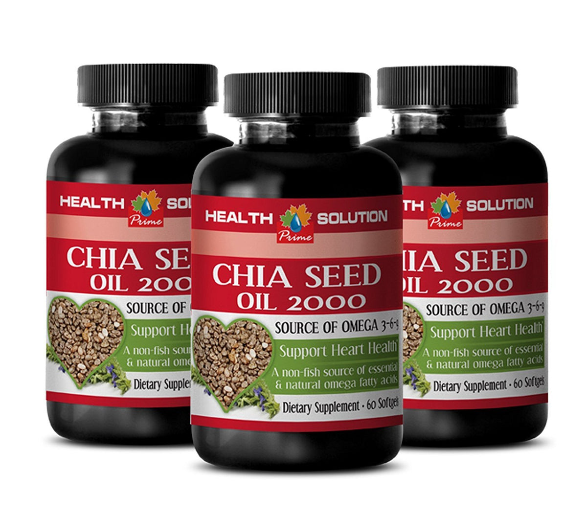 Health Solution Prime Chia Seed Oil 2000 Softgels - 180 Capsules