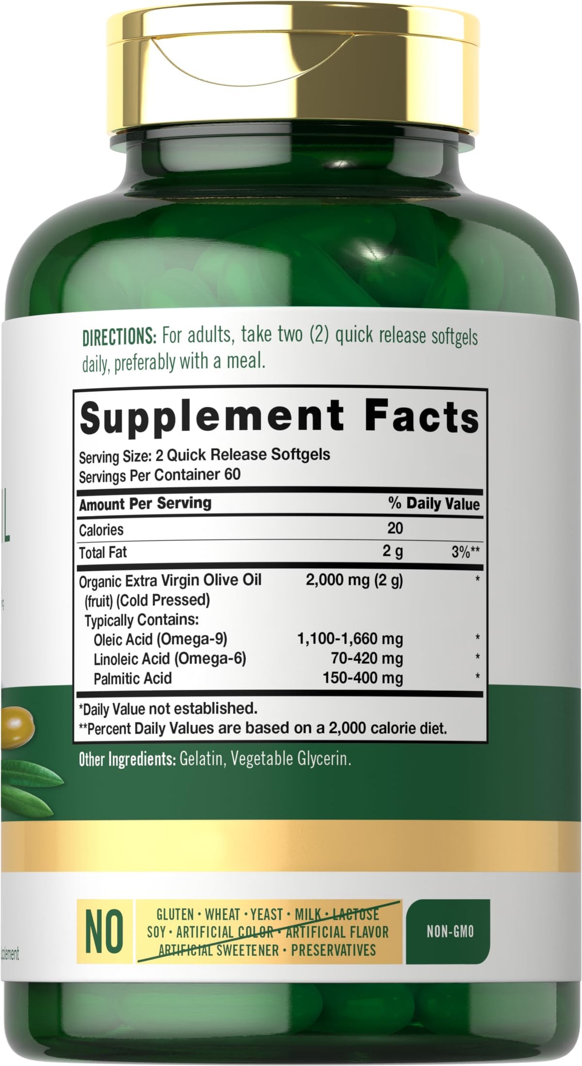 Carlyle Olive Oil Extra Virgin 2000mg - 120 Softgels - image 2