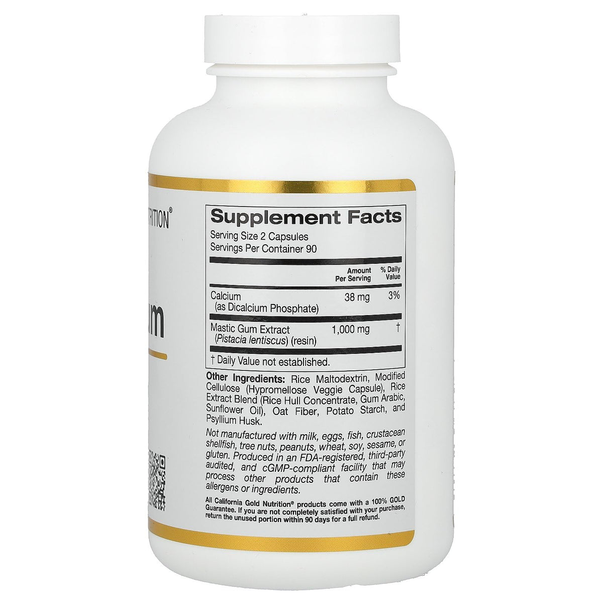 California Gold Nutrition Mastic Gum 500 mg - 180 Vegetarian Capsules - image 2