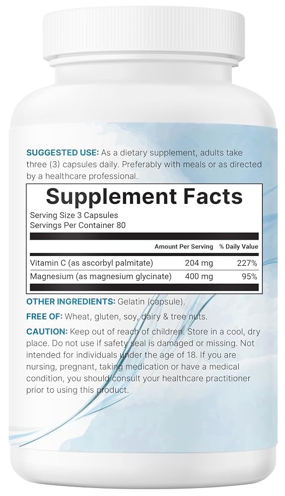 Micro Ingredients Pure Magnesium Glycinate 400mg - 240 Capsules - image 8