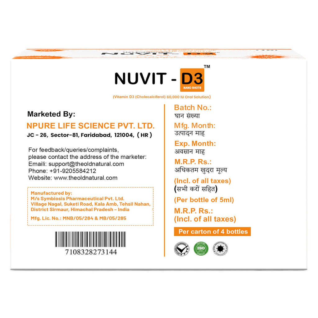 The Old Natural Nuvit D3 Vitamin D3 60000 IU Nano Shots - 8 Pack - image 7