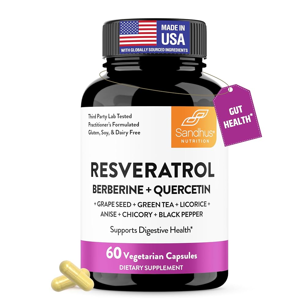 Sandhu's Resveratrol with Berberine for Gut Health