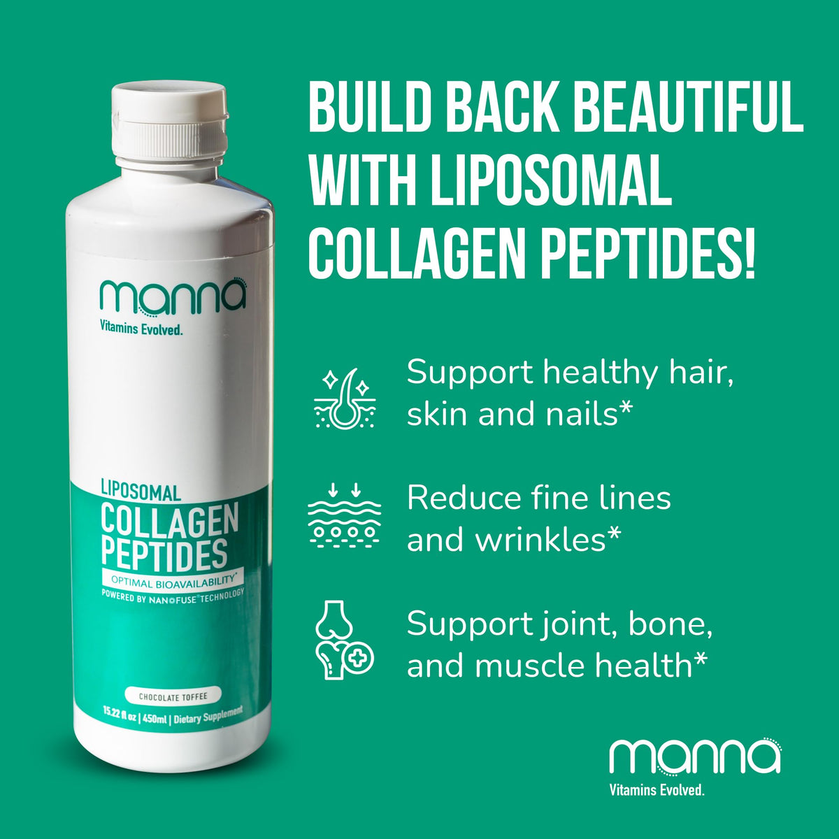 Manna Vitamins Evolved Liposomal Collagen Peptides Liquid - 16oz - image 3