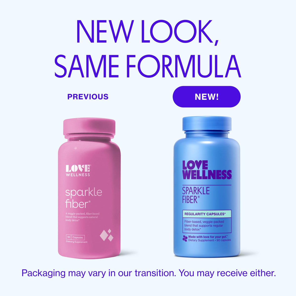 Love Wellness Sparkle Fiber Supplement - 90 Capsules - image 2