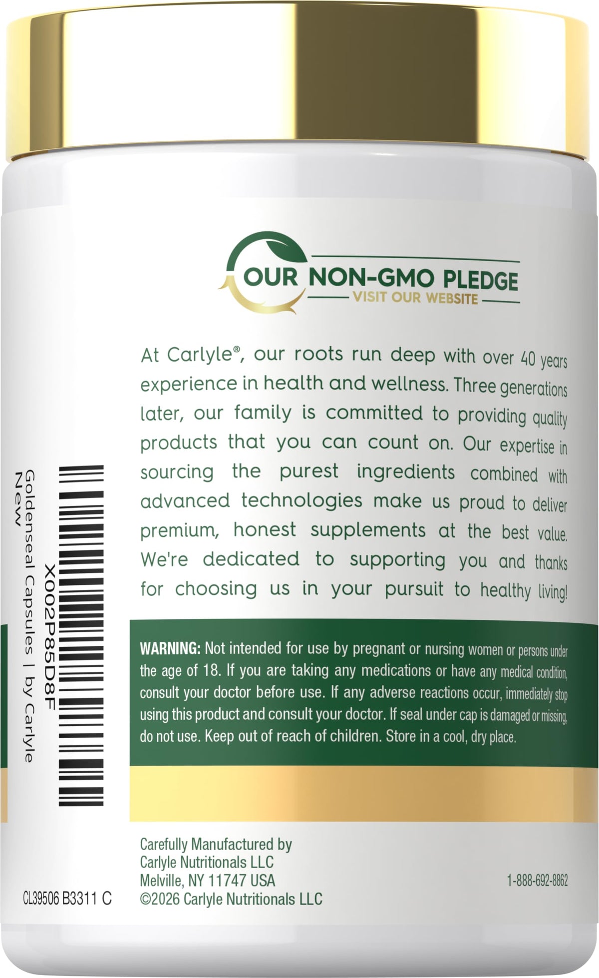 Carlyle Goldenseal Root Capsules - 200 Count - image 3