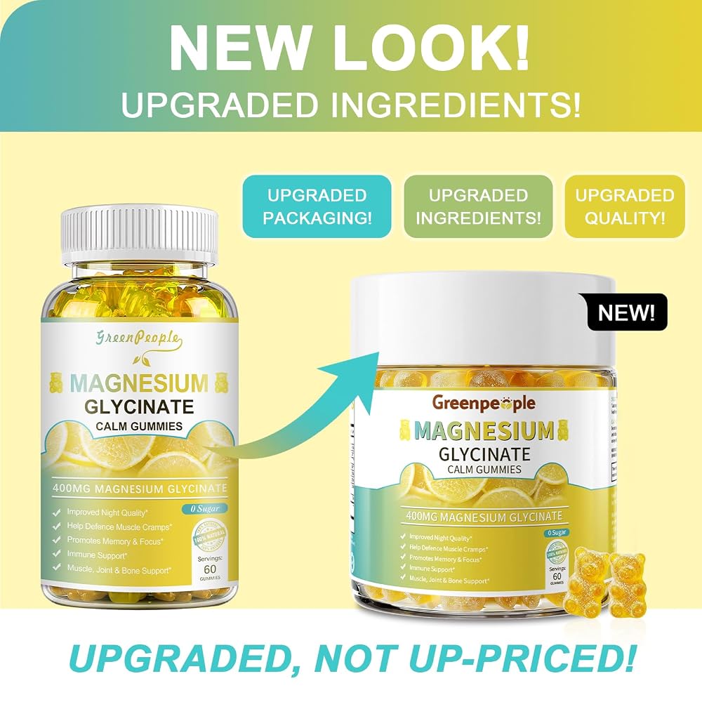 GREENPEOPLE Magnesium Glycinate Gummies 400mg Lemon - 120 Count - image 8