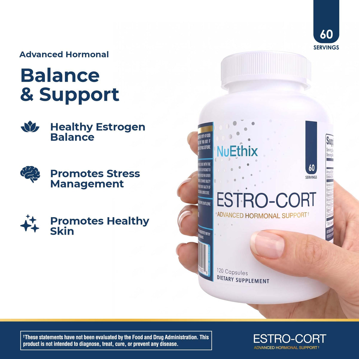 NuEthix Formulations Estro-Cort Anti-Estrogen Support - 120 Capsules - image 2