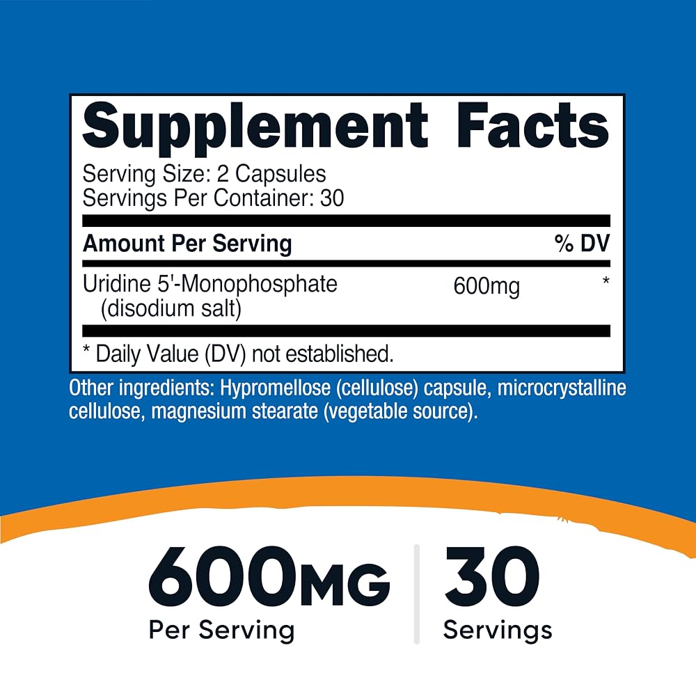 Nutricost Uridine Monophosphate (UMP) 600mg - 60 Capsules - image 2