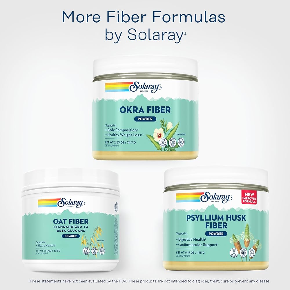 SOLARAY Okra Fiber Powder Digestion Supplement - 30 Servings - image 6