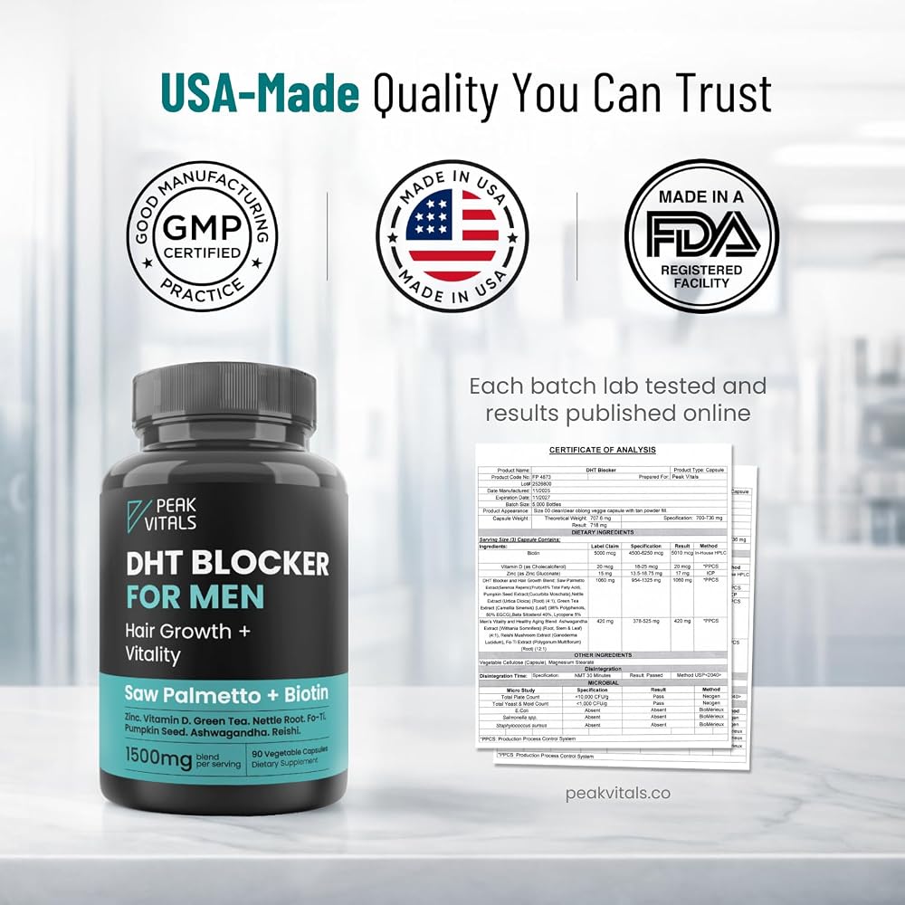 PEAK VITALS DHT Blocker Hair Growth Formula - 90 Capsules - image 8