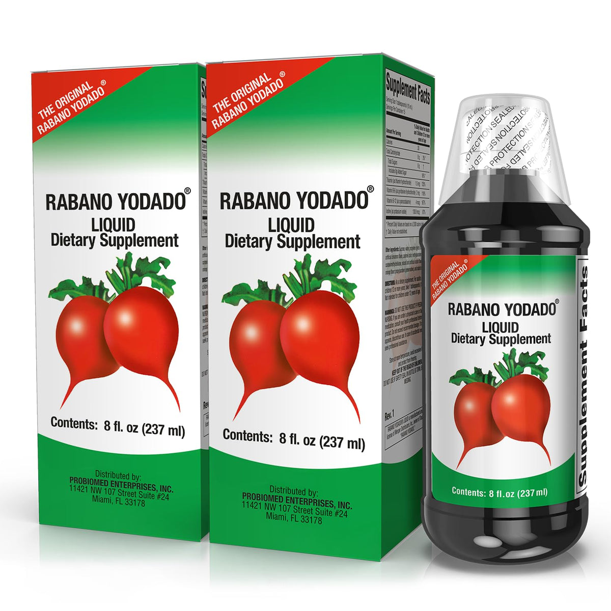 Menper Rabano Yodado Iodine + B Vitamins Liquid - 16 fl oz