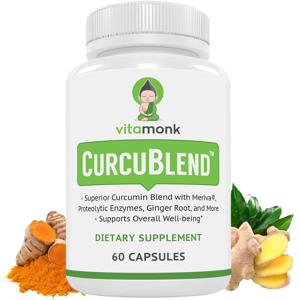 VitaMonk Turmeric Curcumin Supplement with Meriva - 60 Capsules