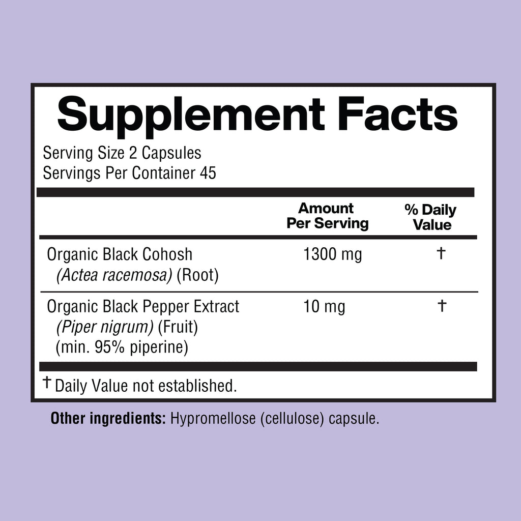 Happi Mi Nutrition Black Cohosh 1300 mg - 90 Vegan Capsules - image 3