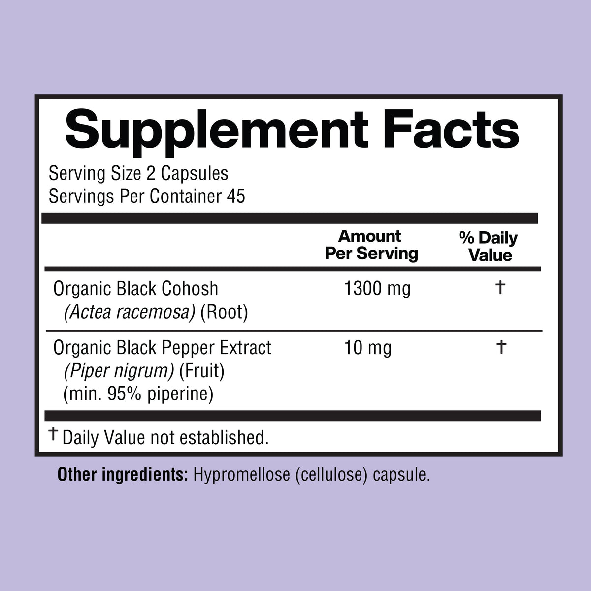 Happi Mi Nutrition Black Cohosh 1300 mg - 90 Vegan Capsules - image 3