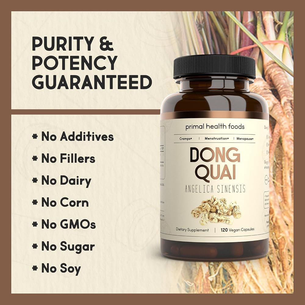 Primal Health Foods Organic Dong Quai 1000 mg - 120 Vegetarian Capsules - image 3