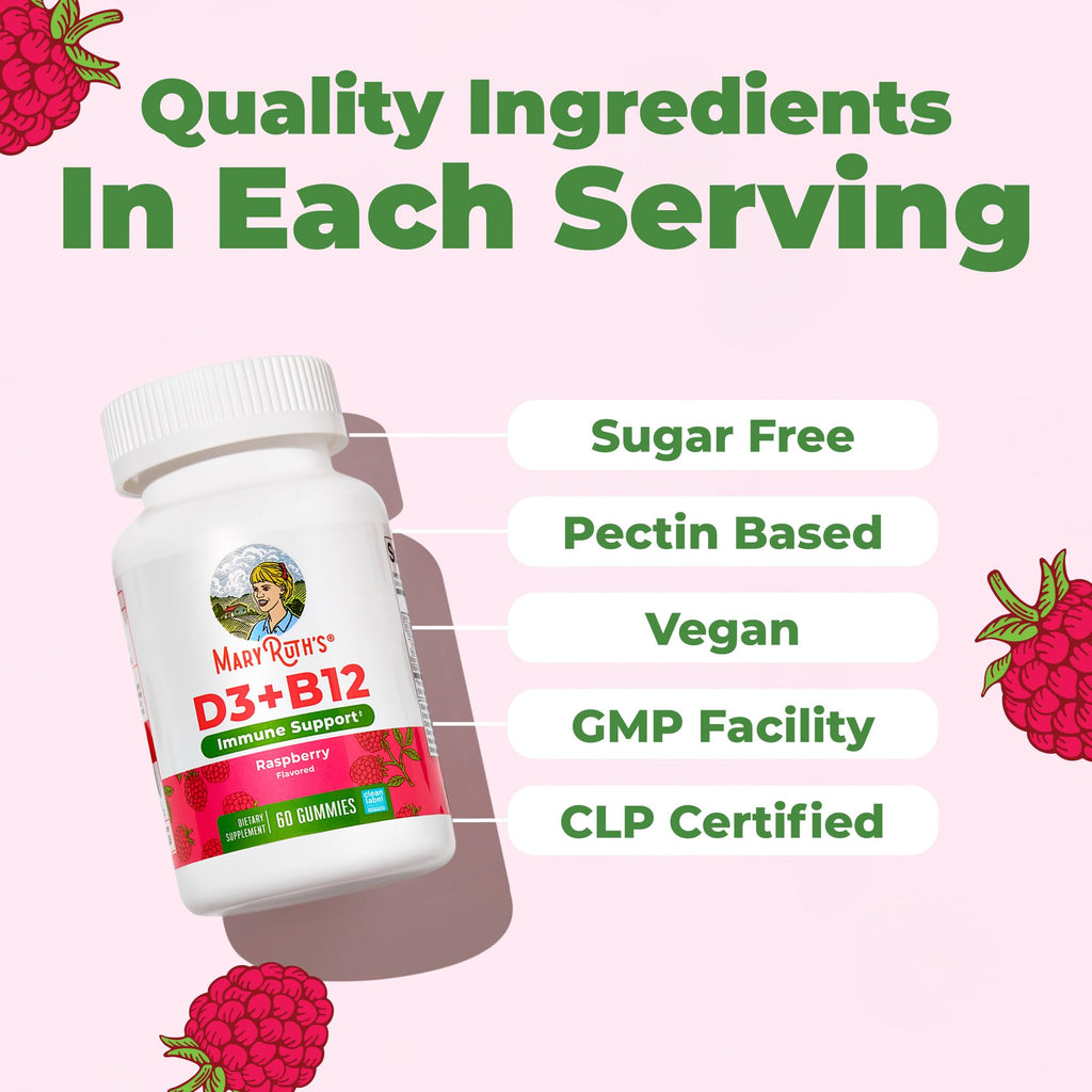 MARYRUTH'S Vitamin D3 + B12 Gummies for Ages 4+ - 60 Servings - image 5