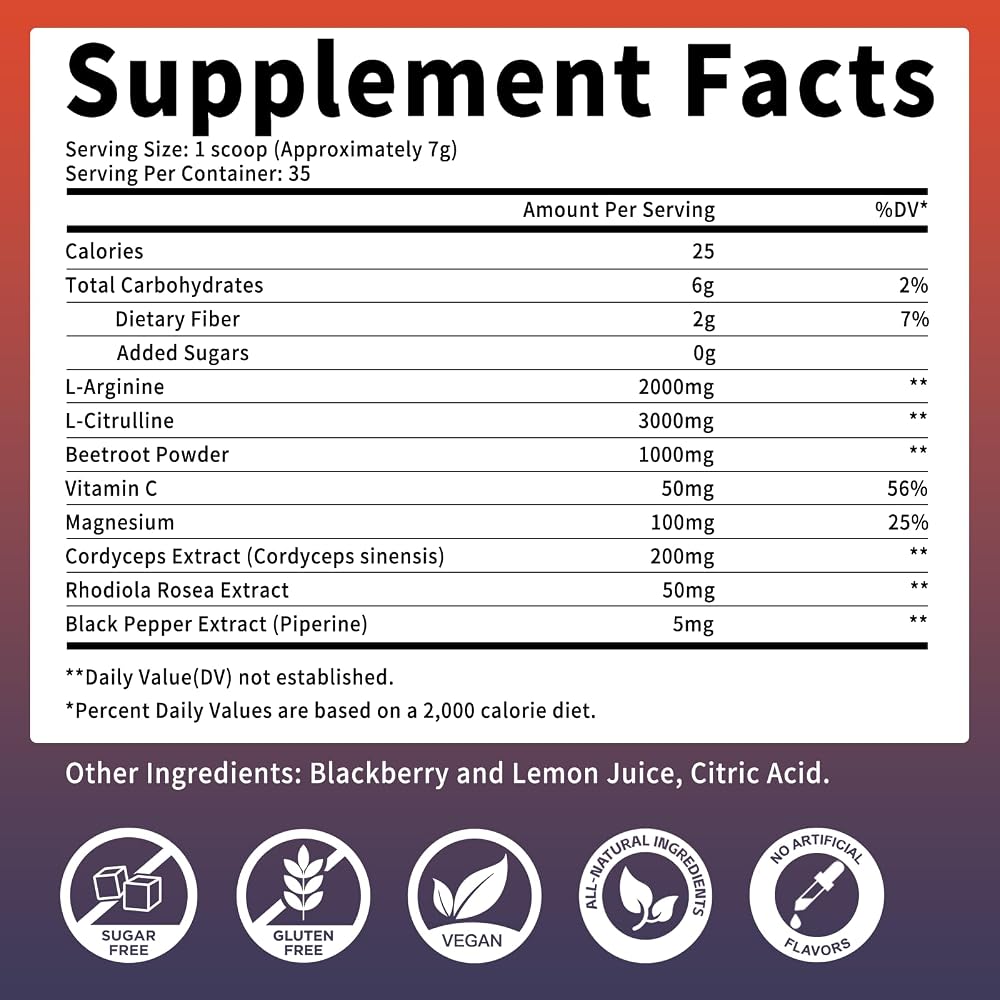 YAAHARO Ntric Oxide Powder Supplement 250g