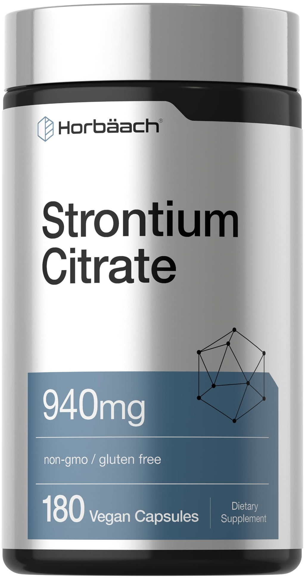 Horbäach Strontium Citrate 940 mg - 180 Capsules