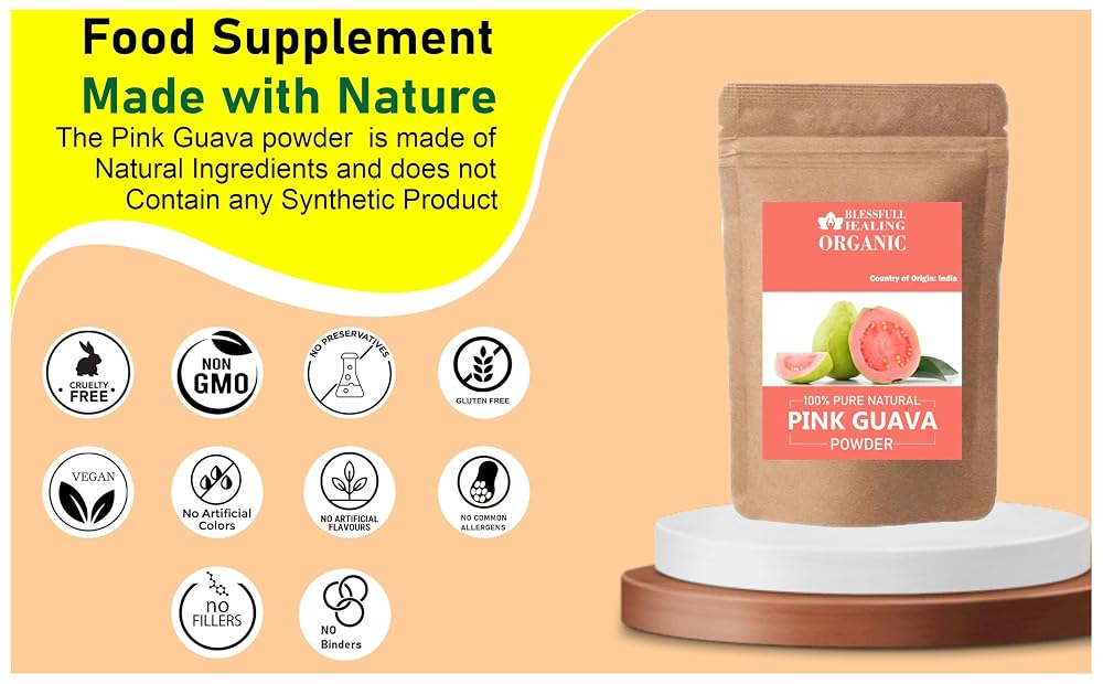 Blessfull Healing Organic Pink Guava Powder 100% Pure Natural 200