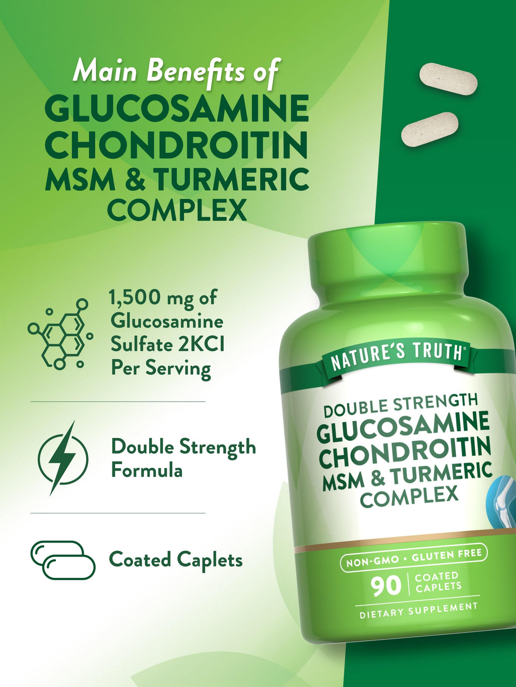 Nature's Truth Glucosamine Chondroitin MSM Complex - 90 Caplets - image 5