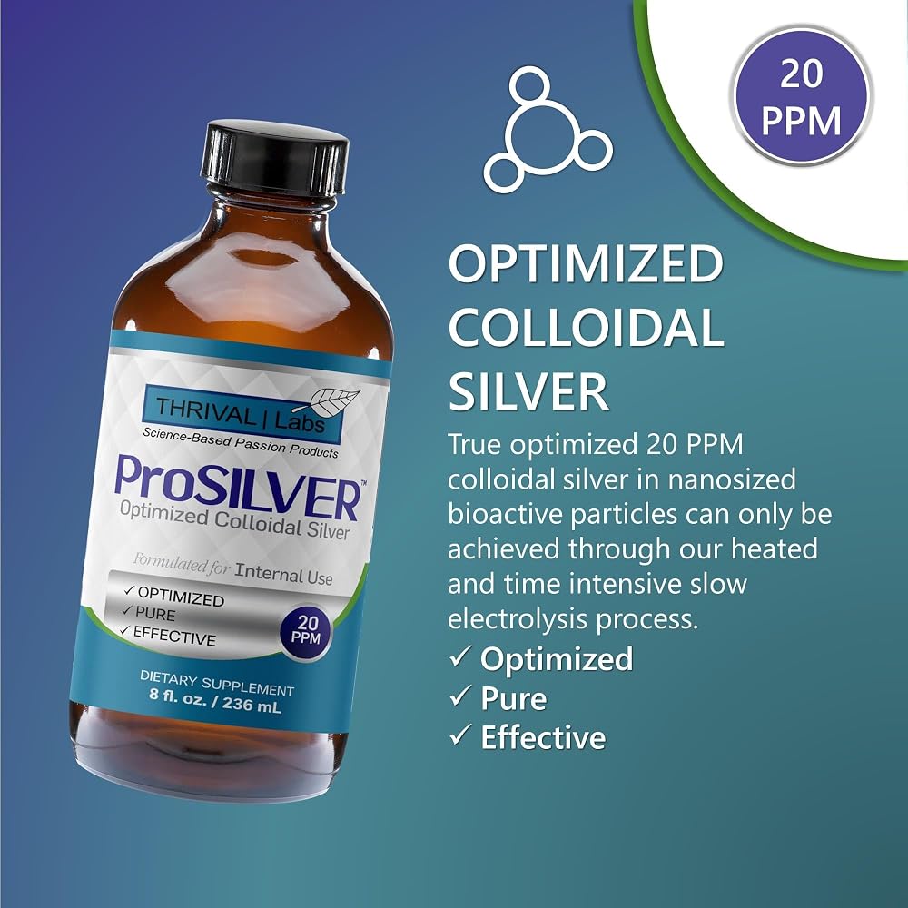 Thrival Labs ProSILVER Blue Label 20 PPM Colloidal Silver Liquid