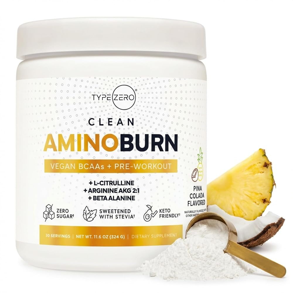 Type Zero Amino Burn Vegan BCAAs Pre-Workout Powder - 30 Servings