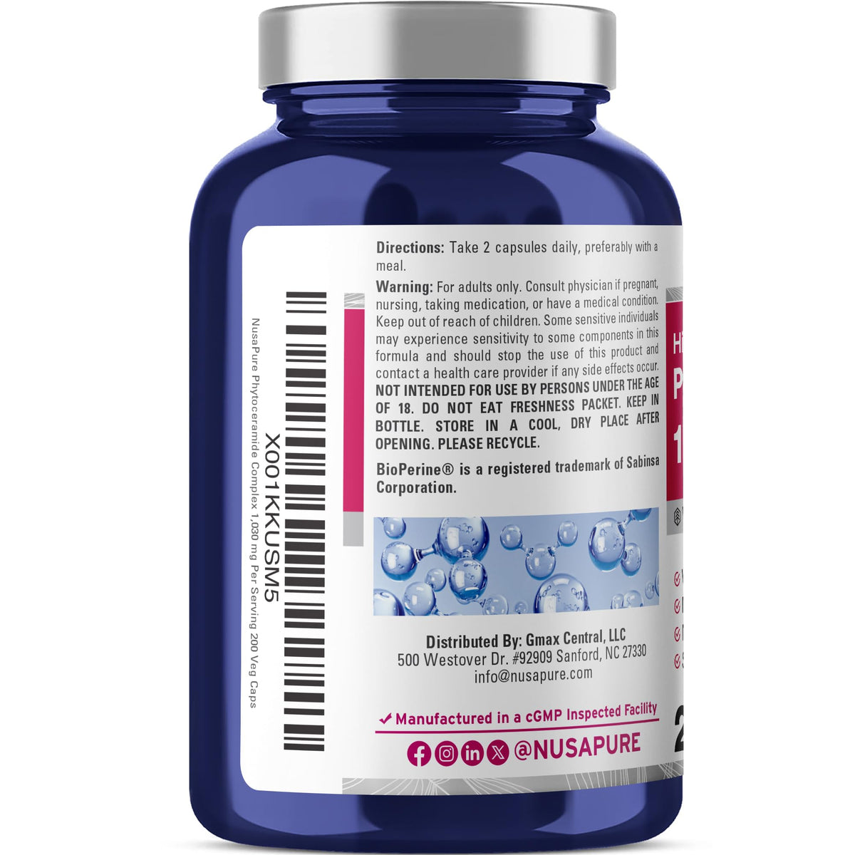 NusaPure Phytoceramide Complex Soy Free 1030mg - 200 Capsules - image 2